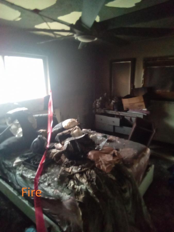 Severe fire damage to bedroom — smoke soot damage restoration Bay County FL