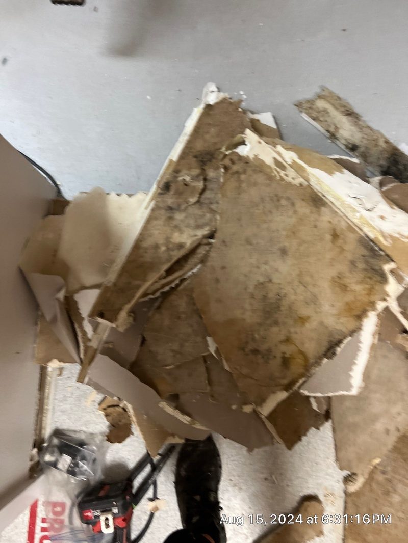 Kitchen renovation complete with tile backsplash and wood ceiling